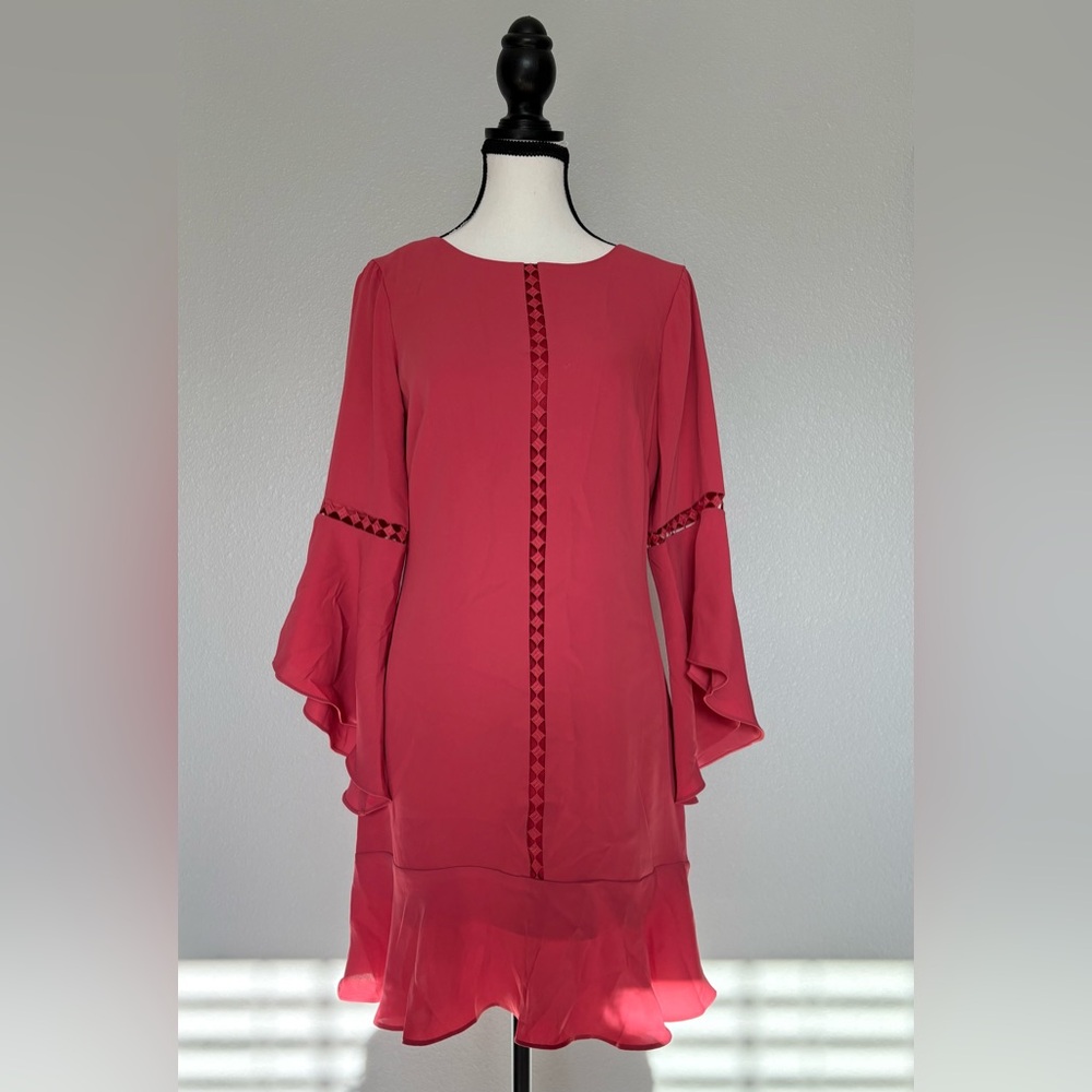 White House Black Market Pink Long Sleeve Dress